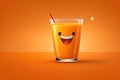 Cheerfull Orange Juice Glass Generative AI