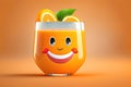 Cheerfull Orange Juice Glass Generative AI