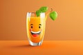 Cheerfull Orange Juice Glass Generative AI