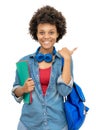 Cheering afro american female college student