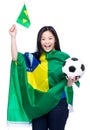 Cheering brazilian soccer supporter