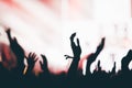 Cheering crowd at concert enjoying music performance Royalty Free Stock Photo