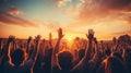 Cheering crowd at a rock concert Royalty Free Stock Photo