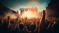 Cheering crowd at a rock concert Royalty Free Stock Photo