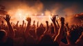 Cheering crowd at a rock concert Royalty Free Stock Photo