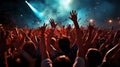 Cheering crowd at a rock concert Royalty Free Stock Photo