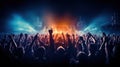 Cheering crowd at a rock concert Royalty Free Stock Photo