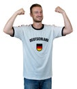 Cheering german soccer fan with jersey