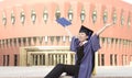 A cheering graduate Royalty Free Stock Photo