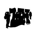 Cheering or protesting crowd silhouettes Royalty Free Stock Photo