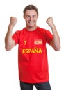 Cheering spanish soccer fan