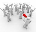 Cheering with the Team - Leading with Bullhorn Royalty Free Stock Photo