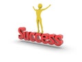 Cheering at top of Success Royalty Free Stock Photo