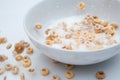 Cheerios Rain with milk splash Royalty Free Stock Photo
