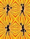 Cheerleader Background! Set of 4! Vector / Eps 8