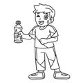 Cheerleader Boy with a Water Bottle Isolated