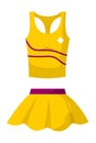 Cheerleader costume outfit, top and skirt vector