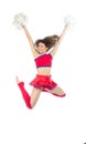 Cheerleader dancer from cheerleading team jumping