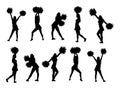 Cheerleader dancers figure silhouette. Royalty Free Stock Photo