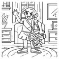 Cheerleader Girl with Sports Bag Coloring Page