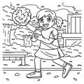 Cheerleader Girl with Sports Bottle Coloring Page