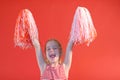 Cheerleader girl yelling Royalty Free Stock Photo