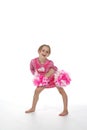 Cheerleader little girl in pink Royalty Free Stock Photo