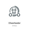 Cheerleader outline vector icon. Thin line black cheerleader icon, flat vector simple element illustration from editable smileys