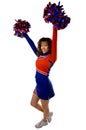 Cheerleader with pom poms Royalty Free Stock Photo