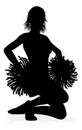 Cheerleader Pom Poms Silhouette Royalty Free Stock Photo