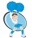 Cheerleader with pompoms