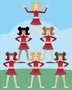 Cheerleader Pyramid Royalty Free Stock Photo