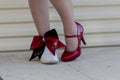 Cheerleader Shoes and High Heels with Cheer Bow