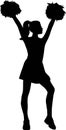 Cheerleader silhouette Royalty Free Stock Photo