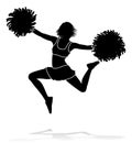 Cheerleader Silhouette Royalty Free Stock Photo