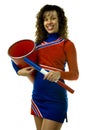 Cheerleader with Spirit Stick and Megaphone