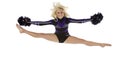 Cheerleader splits in the air