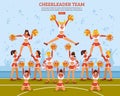 Cheerleader Team Stadium Flat Poster