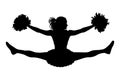 Cheerleader jumping silhouette Royalty Free Stock Photo