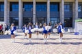 Cheerleaders at a holiday in Giurgiu city Royalty Free Stock Photo