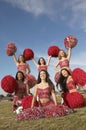 Cheerleaders In Group Cheering Royalty Free Stock Photo
