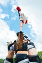 Cheerleaders Making A Pyramid Royalty Free Stock Photo