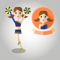 Cheerleaders Mascot cartoon great for any use. Vector EPS10. Royalty Free Stock Photo