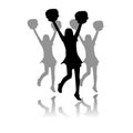 Cheerleaders performance silhouette Royalty Free Stock Photo