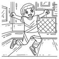 Cheerleading Boy Cheerleader Jumping Coloring