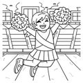 Cheerleading Girl Cheerleader Jumping Coloring Royalty Free Stock Photo