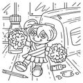 Cheerleading Girl Cheerleader Plushie Coloring