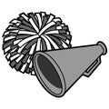 Cheerleading Icon Illustration Royalty Free Stock Photo
