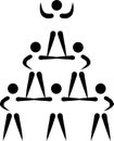 Cheerleading pyramid pictogram Royalty Free Stock Photo