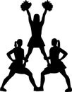 Cheerleading pyramid silhouette Royalty Free Stock Photo